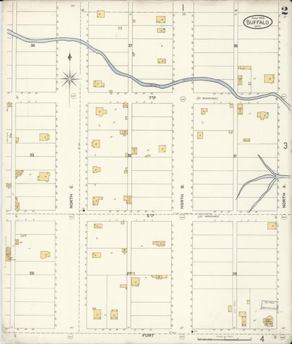 Sanborn Fire Insurance Map from Buffalo, Johnson County, Wyoming (1903), Sheet #0002 - Complete Map Set gallery image, historic Sanborn map, vintage wall art, Wyoming Wyoming
