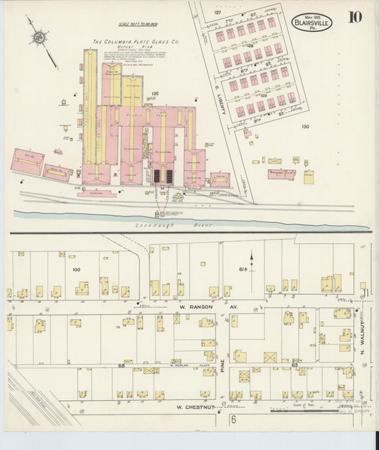Sanborn Fire Insurance Map from Blairsville, Indiana County, Pennsylvania (1915), Sheet #0010 - Historic Sanborn Fire Insurance Map Print, vintage old map wall art, antique decor, genealogy gift, Blairsville Indiana map