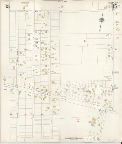 Sanborn Fire Insurance Map from Whitman, Plymouth County, Massachusetts (1950), Sheet #0015 - Historic Sanborn Fire Insurance Map Print, vintage old map wall art, antique decor, genealogy gift, Massachusetts Massachusetts map