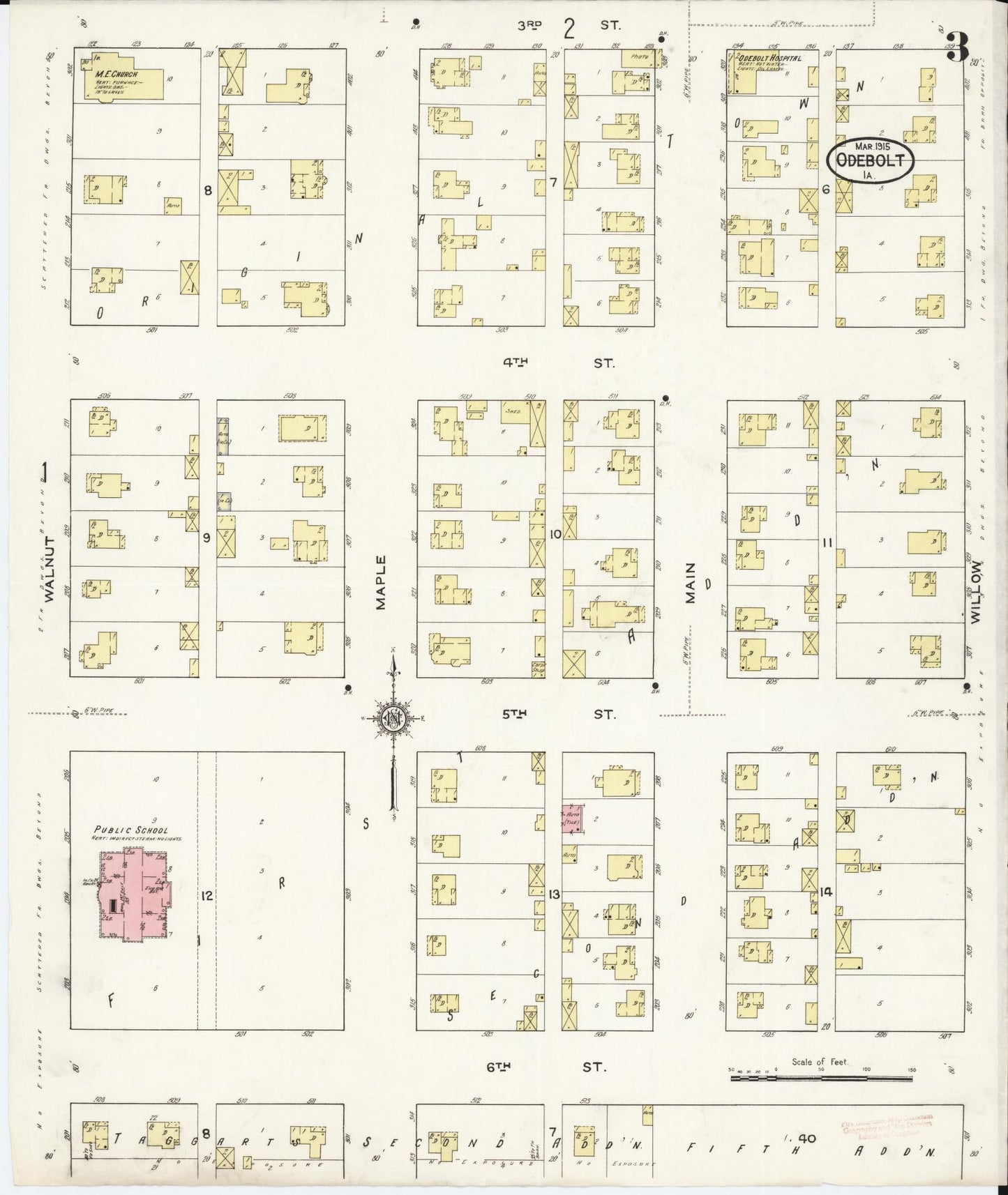 Sanborn Fire Insurance Map from Odebolt, Sac County, Iowa (1915), Sheet #0003 - Historic Sanborn Fire Insurance Map Print