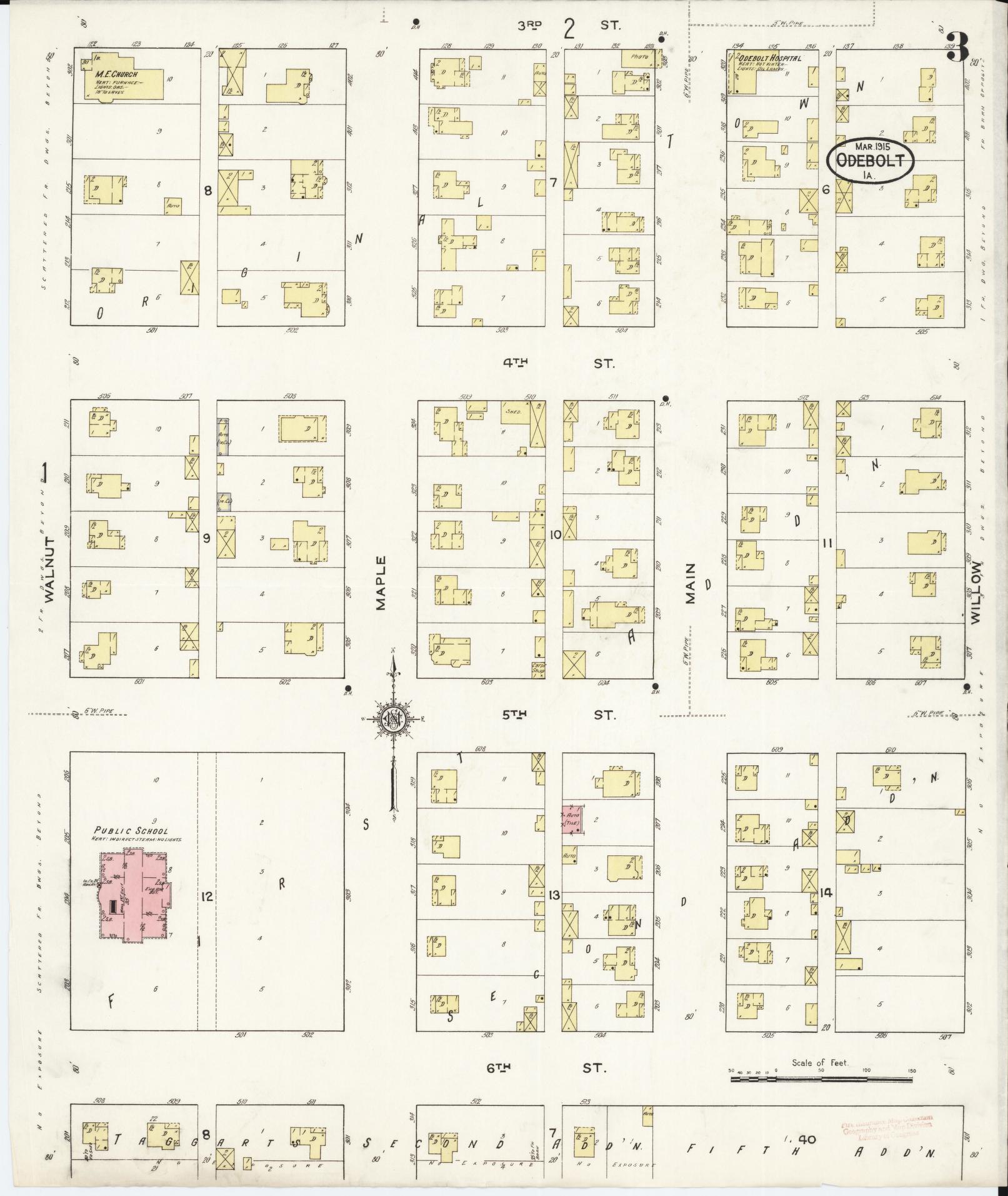 Sanborn Fire Insurance Map from Odebolt, Sac County, Iowa (1915), Sheet #0003 - Historic Sanborn Fire Insurance Map Print