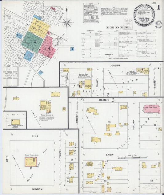Sanborn Fire Insurance Map from Wadena, Wadena County, Minnesota (1899), Sheet #0001 - Historic Sanborn Fire Insurance Map Print, vintage old map wall art, antique decor, genealogy gift, Minnesota Minnesota map