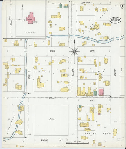 Sanborn Fire Insurance Map from Tiskilwa, Bureau County, Illinois (1901), Sheet #0002 - Historic Sanborn Fire Insurance Map Print, vintage old map wall art, antique decor, genealogy gift, Illinois Illinois map