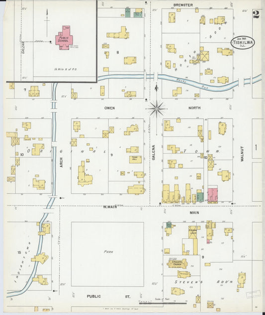 Sanborn Fire Insurance Map from Tiskilwa, Bureau County, Illinois (1901), Sheet #0002 - Historic Sanborn Fire Insurance Map Print, vintage old map wall art, antique decor, genealogy gift, Illinois Illinois map