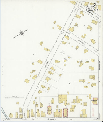 Sanborn Fire Insurance Map from Castile, Wyoming County, New York (1912), Sheet #0003 - Complete Map Set gallery image, historic Sanborn map, vintage wall art, Castile Wyoming