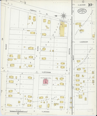 Sanborn Fire Insurance Map from Batavia, Kane County, Illinois (1907), Sheet #0010 - Complete Map Set gallery image, historic Sanborn map, vintage wall art, Illinois Illinois