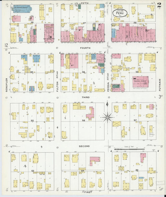 Sanborn Fire Insurance Map from Peru, La Salle County, Illinois (1909), Sheet #0002 - Historic Sanborn Fire Insurance Map Print, vintage old map wall art, antique decor, genealogy gift, Illinois Illinois map