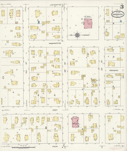 Sanborn Fire Insurance Map from Sandwich, De Kalb County, Illinois (1921), Sheet #0003 - Complete Map Set gallery image, historic Sanborn map, vintage wall art, Illinois Illinois