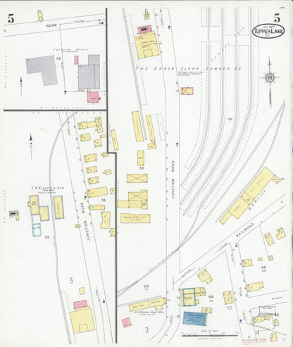 Sanborn Fire Insurance Map from Tupper Lake, Franklin County, New York (1927), Sheet #0005 - Complete Map Set gallery image, historic Sanborn map, vintage wall art, New York New York