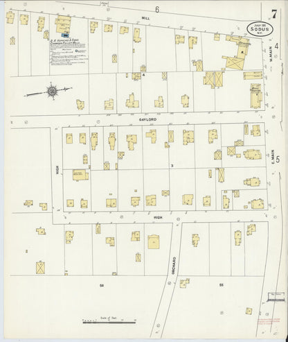 Sanborn Fire Insurance Map from Sodus, Wayne County, New York (1911), Sheet #0007 - Historic Sanborn Fire Insurance Map Print, vintage old map wall art, antique decor, genealogy gift, New York New York map