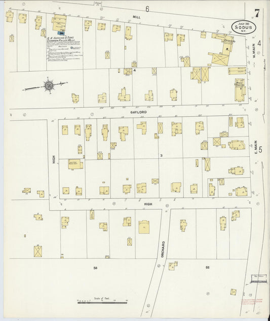 Sanborn Fire Insurance Map from Sodus, Wayne County, New York (1911), Sheet #0007 - Historic Sanborn Fire Insurance Map Print, vintage old map wall art, antique decor, genealogy gift, New York New York map