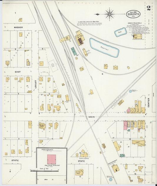 Sanborn Fire Insurance Map from Sorento, Bond County, Illinois (1906), Sheet #0002 - Historic Sanborn Fire Insurance Map Print, vintage old map wall art, antique decor, genealogy gift, Illinois Illinois map
