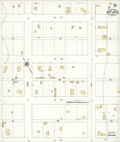 Sanborn Fire Insurance Map from Port Angeles, Clallam County, Washington (1911), Sheet #0009 - Complete Map Set gallery image, historic Sanborn map, vintage wall art, Washington Washington