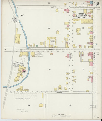 Sanborn Fire Insurance Map from Leesburg, Loudoun County, Virginia (1894), Sheet #0003 - Complete Map Set gallery image, historic Sanborn map, vintage wall art, Virginia Virginia