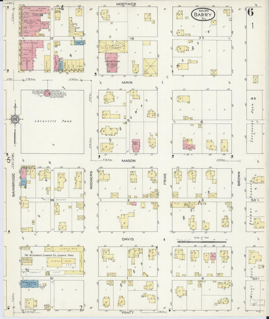 Sanborn Fire Insurance Map from Barry, Pike County, Illinois (1913), Sheet #0006 - Historic Sanborn Fire Insurance Map Print, vintage old map wall art, antique decor, genealogy gift, Illinois Illinois map