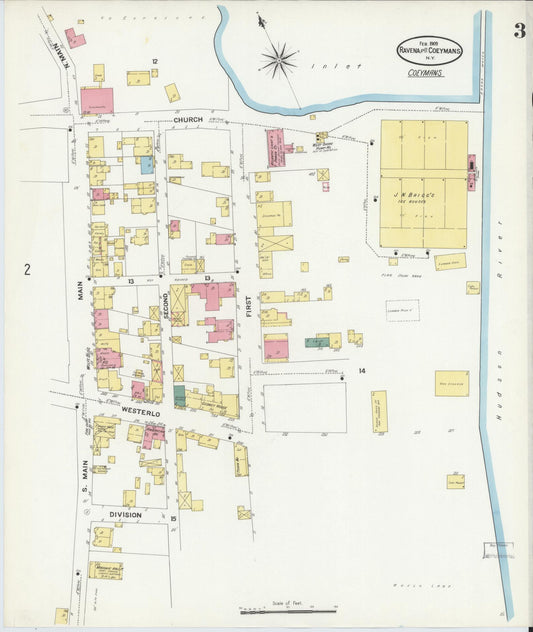 Sanborn Fire Insurance Map from Ravena, Albany County, New York (1909), Sheet #0003 - Historic Sanborn Fire Insurance Map Print, vintage old map wall art, antique decor, genealogy gift, New York New York map