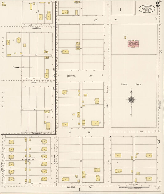 Sanborn Fire Insurance Map from Kootenai, Bonner County, Idaho (1921), Sheet #0002 - Historic Sanborn Fire Insurance Map Print, vintage old map wall art, antique decor, genealogy gift, Idaho Idaho map