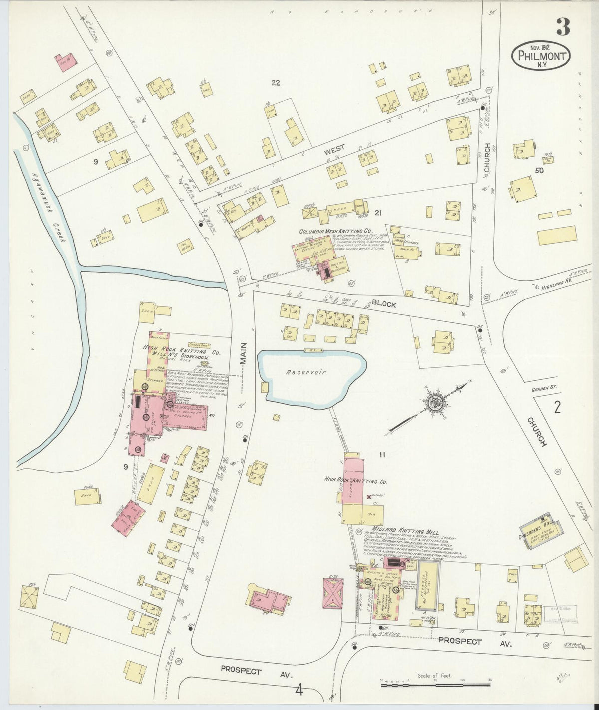 Sanborn Fire Insurance Map from Philmont, Columbia County, New York (1912), Sheet #0003 - Complete Map Set gallery image, historic Sanborn map, vintage wall art, New York New York