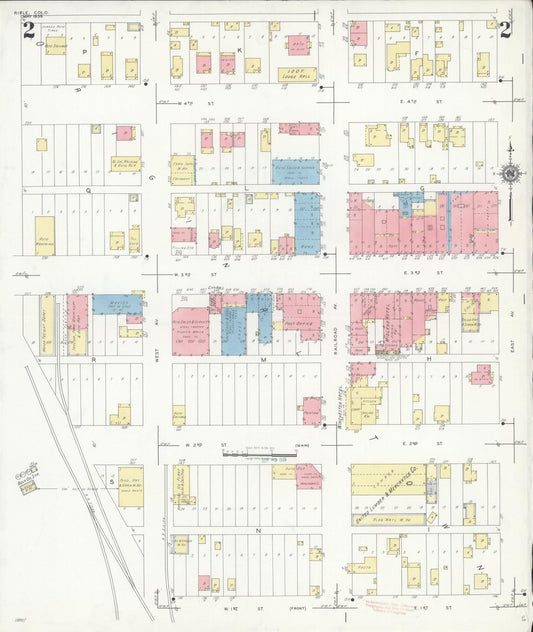 Sanborn Fire Insurance Map from Rifle, Garfield County, Colorado (1939), Sheet #0002 - Historic Sanborn Fire Insurance Map Print, vintage old map wall art, antique decor, genealogy gift, Colorado Colorado map