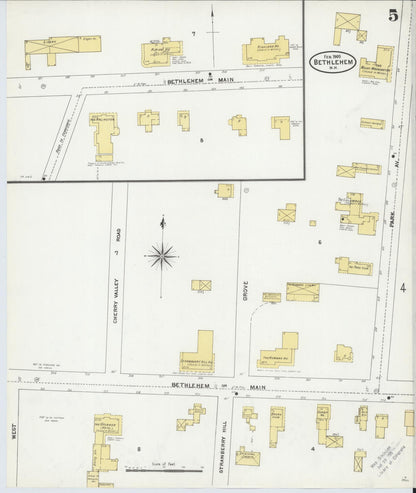 Sanborn Fire Insurance Map from Bethlehem, Grafton County, New Hampshire (1905), Sheet #0005 - Complete Map Set gallery image, historic Sanborn map, vintage wall art, New Hampshire New Hampshire