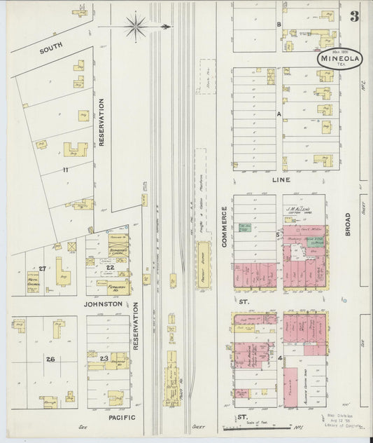 Sanborn Fire Insurance Map from Mineola, Wood County, Texas (1891), Sheet #0003 - Historic Sanborn Fire Insurance Map Print, vintage old map wall art, antique decor, genealogy gift, Texas Texas map