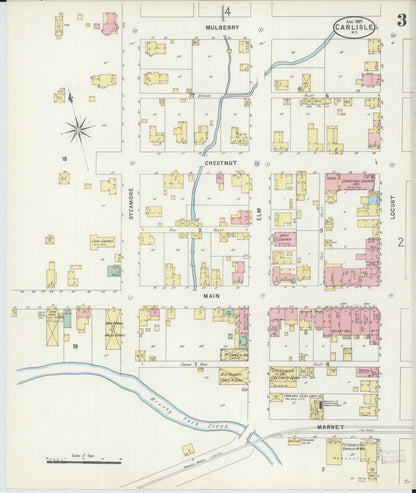 Sanborn Fire Insurance Map from Carlisle, Nicholas County, Kentucky (1897), Sheet #0003 - Complete Map Set gallery image, historic Sanborn map, vintage wall art, Kentucky Kentucky