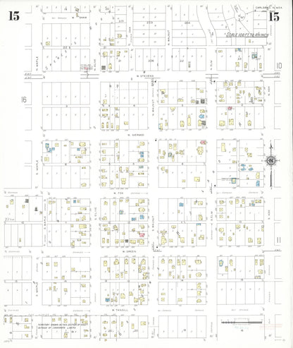 Sanborn Fire Insurance Map from Carlsbad, Eddy County, New Mexico (1943), Sheet #0015 - Complete Map Set gallery image, historic Sanborn map, vintage wall art, New Mexico New Mexico