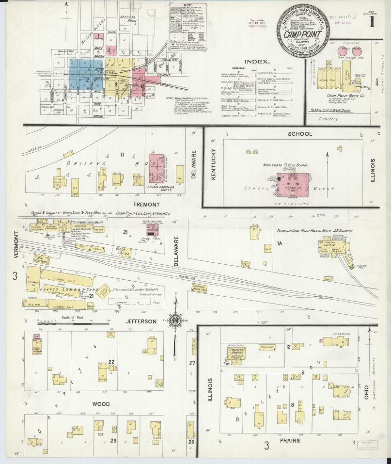 Sanborn Fire Insurance Map from Camp Point, Adams County, Illinois. (1910) – Map View