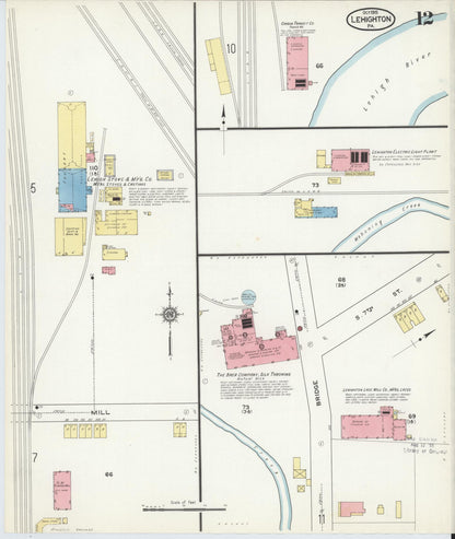 Sanborn Fire Insurance Map from Lehighton, Carbon County, Pennsylvania (1915), Sheet #0012 - Complete Map Set gallery image, historic Sanborn map, vintage wall art, Pennsylvania Pennsylvania