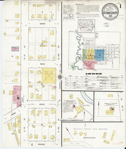 Sanborn Fire Insurance Map from Guthrie Center, Guthrie County, Iowa (1916), Sheet #0001 - Historic Sanborn Fire Insurance Map Print