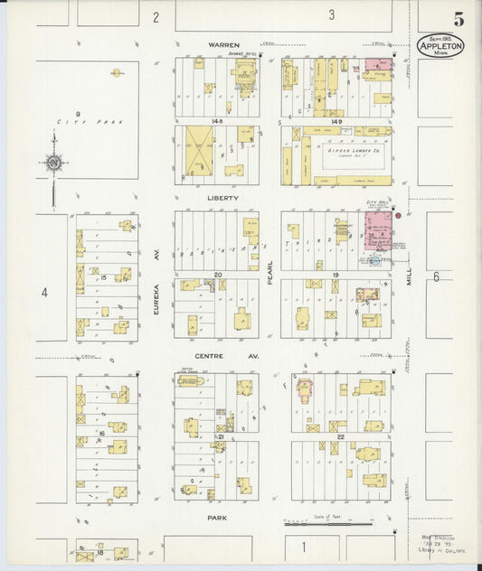 Sanborn Fire Insurance Map from Appleton, Swift County, Minnesota (1915), Sheet #0005 - Historic Sanborn Fire Insurance Map Print, vintage old map wall art, antique decor, genealogy gift, Minnesota Minnesota map