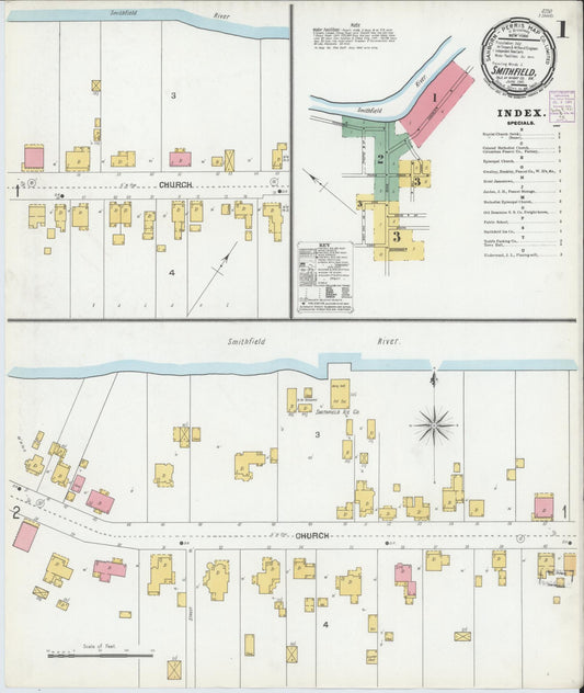 Sanborn Fire Insurance Map from Smithfield, Isle Of Wight County, Virginia. (1901) – Historic Sanborn Fire Insurance Map Print