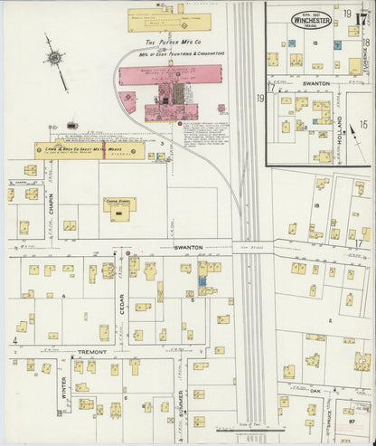 Sanborn Fire Insurance Map from Winchester, Middlesex County, Massachusetts (1921), Sheet #0017 - Historic Sanborn Fire Insurance Map Print, vintage old map wall art, antique decor, genealogy gift, Massachusetts Massachusetts map