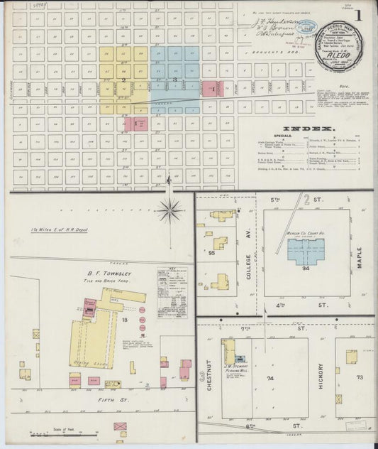 Sanborn Fire Insurance Map from Aledo, Mercer County, Illinois. (1894) – Map View