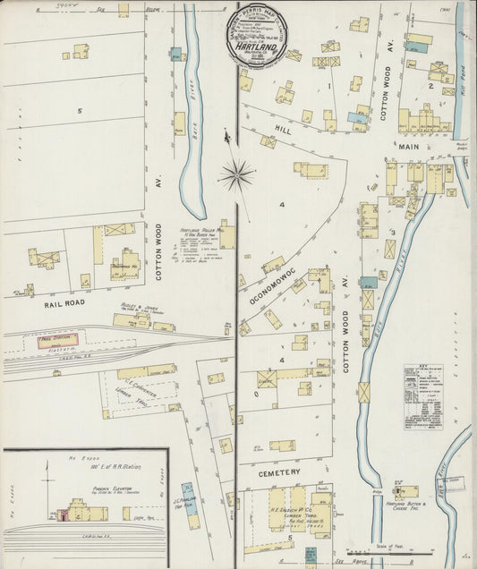 Sanborn Fire Insurance Map from Hartland, Waukesha County, Wisconsin (1894), Sheet #0001 - Historic Sanborn Fire Insurance Map Print, vintage old map wall art, antique decor, genealogy gift, Wisconsin Wisconsin map