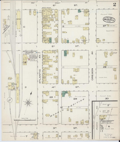 Sanborn Fire Insurance Map from Morris, Stevens County, Minnesota (1885), Sheet #0002 - Complete Map Set gallery image, historic Sanborn map, vintage wall art, Minnesota Minnesota