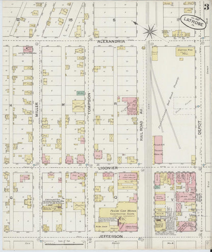 Sanborn Fire Insurance Map from Latrobe, Westmoreland County, Pennsylvania (1887), Sheet #0003 - Complete Map Set gallery image, historic Sanborn map, vintage wall art, Pennsylvania Pennsylvania