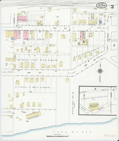 Sanborn Fire Insurance Map from De Pue, Bureau County, Illinois (1914), Sheet #0003 - Complete Map Set gallery image, historic Sanborn map, vintage wall art, Illinois Illinois