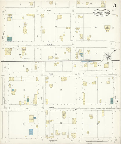 Sanborn Fire Insurance Map from Klamath Falls, Klamath County, Oregon (1898), Sheet #0003 - Complete Map Set gallery image, historic Sanborn map, vintage wall art, Oregon Oregon