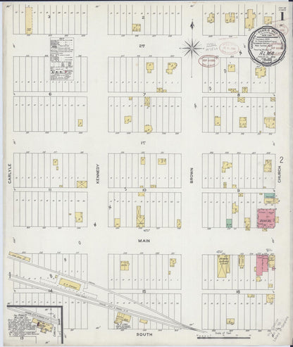 Sanborn Fire Insurance Map from Alma, Harlan County, Nebraska (1899), Sheet #0001 - Complete Map Set gallery image, historic Sanborn map, vintage wall art, Nebraska Nebraska