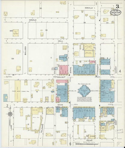 Sanborn Fire Insurance Map from Decatur, Wise County, Texas (1914), Sheet #0003 - Complete Map Set gallery image, historic Sanborn map, vintage wall art, Texas Texas
