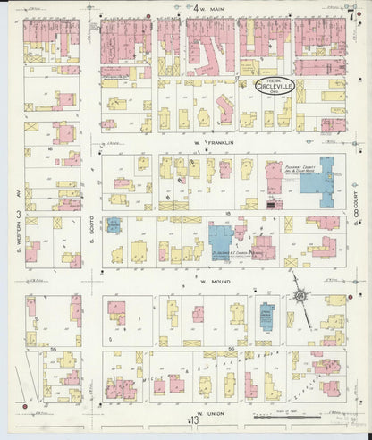 Sanborn Fire Insurance Map from Circleville, Pickaway County, Ohio (1914), Sheet #0007 - Complete Map Set gallery image, historic Sanborn map, vintage wall art, Ohio Ohio