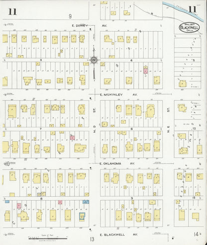 Sanborn Fire Insurance Map from Blackwell, Kay County, Oklahoma (1925), Sheet #0011 - Complete Map Set gallery image, historic Sanborn map, vintage wall art, Oklahoma Oklahoma