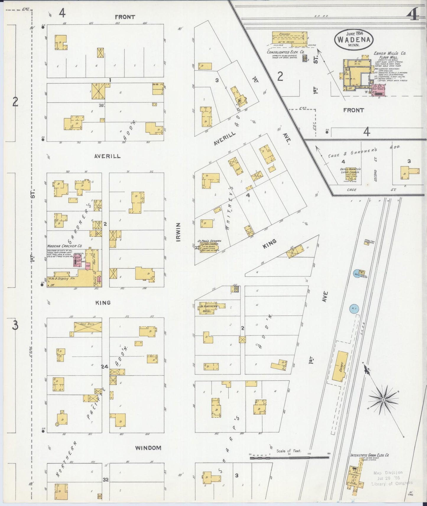 Sanborn Fire Insurance Map from Wadena, Wadena County, Minnesota (1904), Sheet #0004 - Complete Map Set gallery image, historic Sanborn map, vintage wall art, Minnesota Minnesota