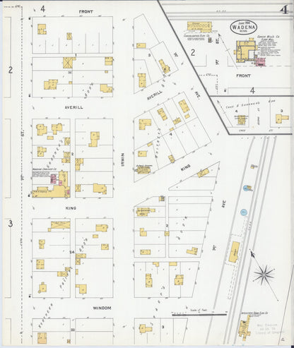 Sanborn Fire Insurance Map from Wadena, Wadena County, Minnesota (1904), Sheet #0004 - Complete Map Set gallery image, historic Sanborn map, vintage wall art, Minnesota Minnesota