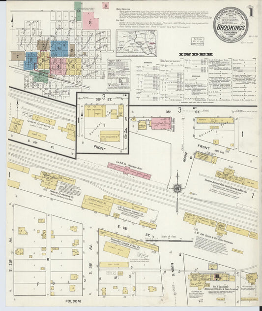 Sanborn Fire Insurance Map from Brookings, Brookings County, South Dakota. (1916) – Historic Sanborn Fire Insurance Map Print