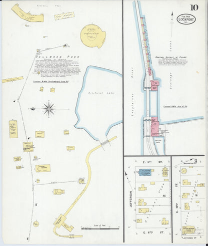 Sanborn Fire Insurance Map from Lockport, Will County, Illinois (1909), Sheet #0010 - Complete Map Set gallery image, historic Sanborn map, vintage wall art, Illinois Illinois