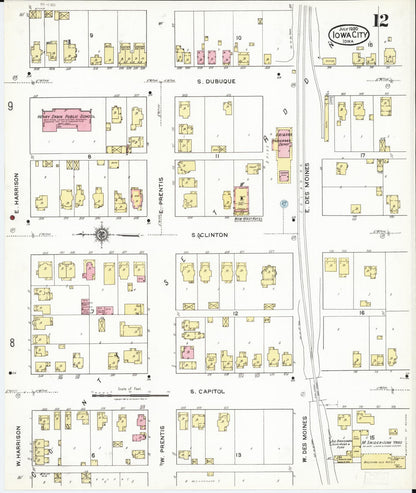 Sanborn Fire Insurance Map from Iowa City, Johnson County, Iowa (1920), Sheet #0012 - Historic Sanborn Fire Insurance Map Print