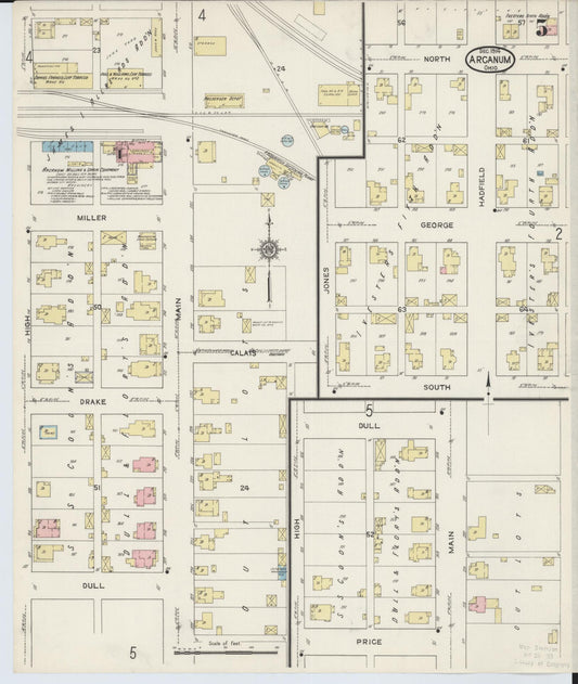 Sanborn Fire Insurance Map from Arcanum, Darke County, Ohio (1914), Sheet #0005 - Historic Sanborn Fire Insurance Map Print, vintage old map wall art, antique decor, genealogy gift, Ohio Ohio map