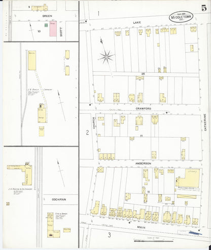 Sanborn Fire Insurance Map from Middletown, New Castle County, Delaware (1904), Sheet #0005 - Complete Map Set gallery image, historic Sanborn map, vintage wall art, Delaware Delaware